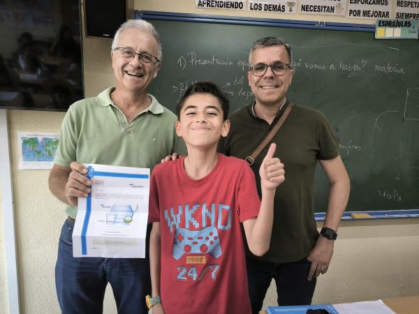 Samuel Jiménez, alumno del colegio Reina Sofía, finalista del Concurso Digital de Dibujo de Aqualia